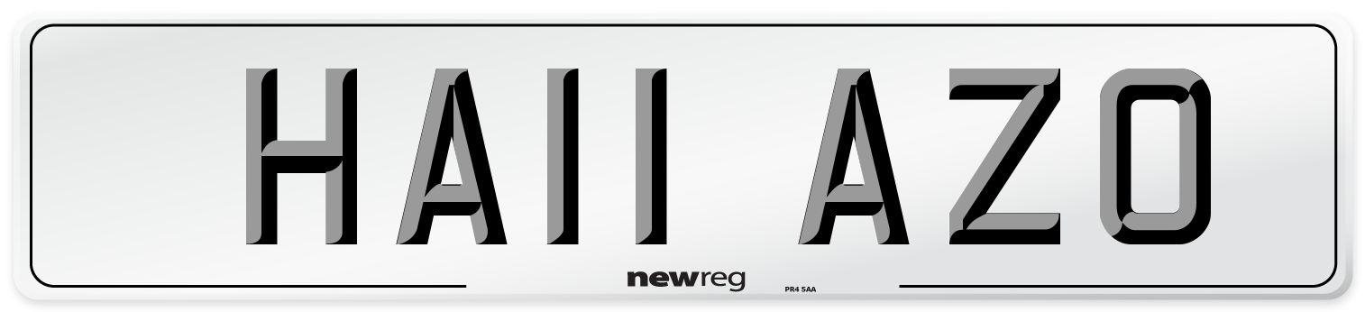 HA11 AZO Number Plate from New Reg